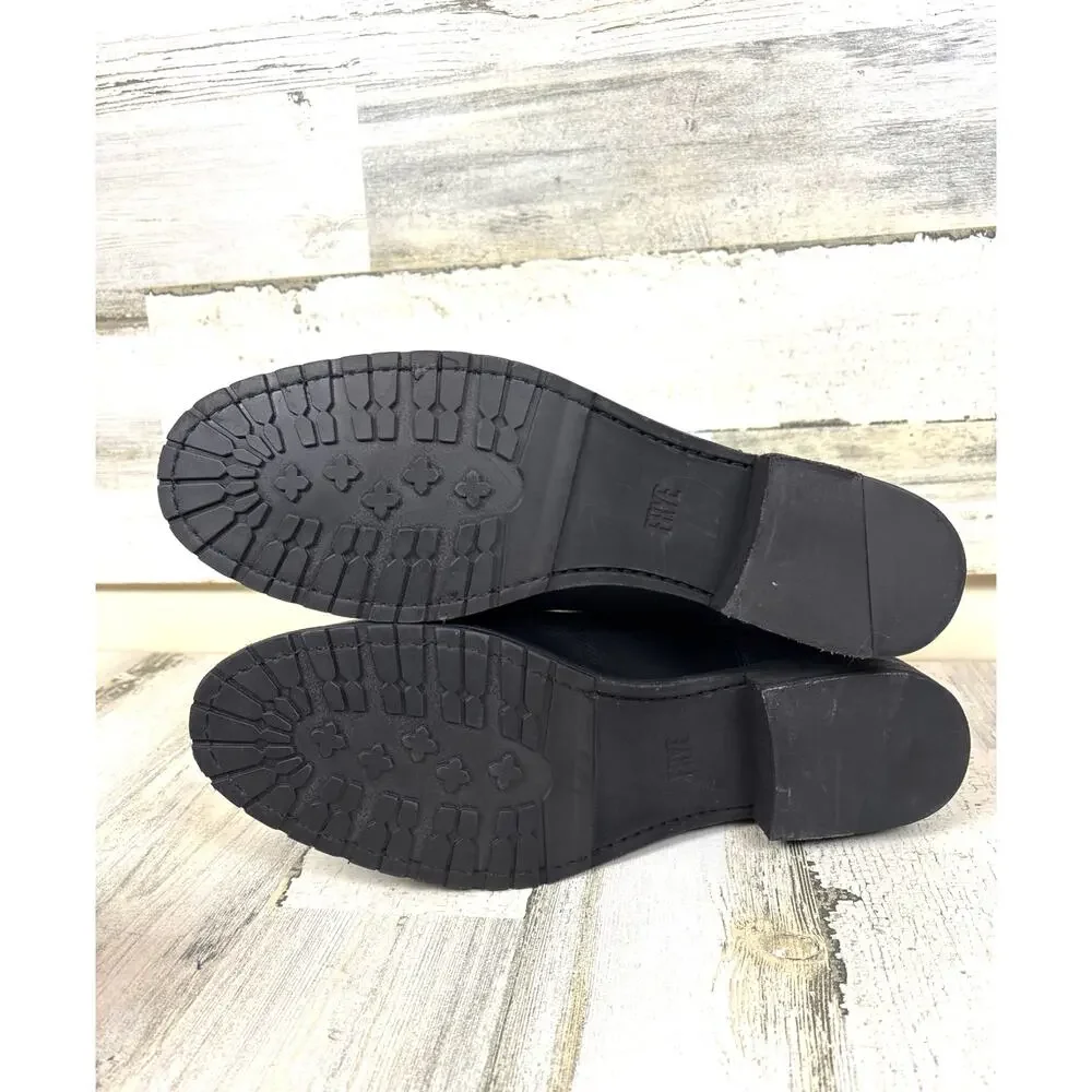 Frye Womens 12 Melissa Black Leather Slip On Lug Low Heel Chelsea Ankle Boots - Picture 7 of 9